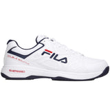 Fila Men's 1PM00601 125 Double Bounce 3 White Navy Red Pickleball Shoes ThatShoeStore