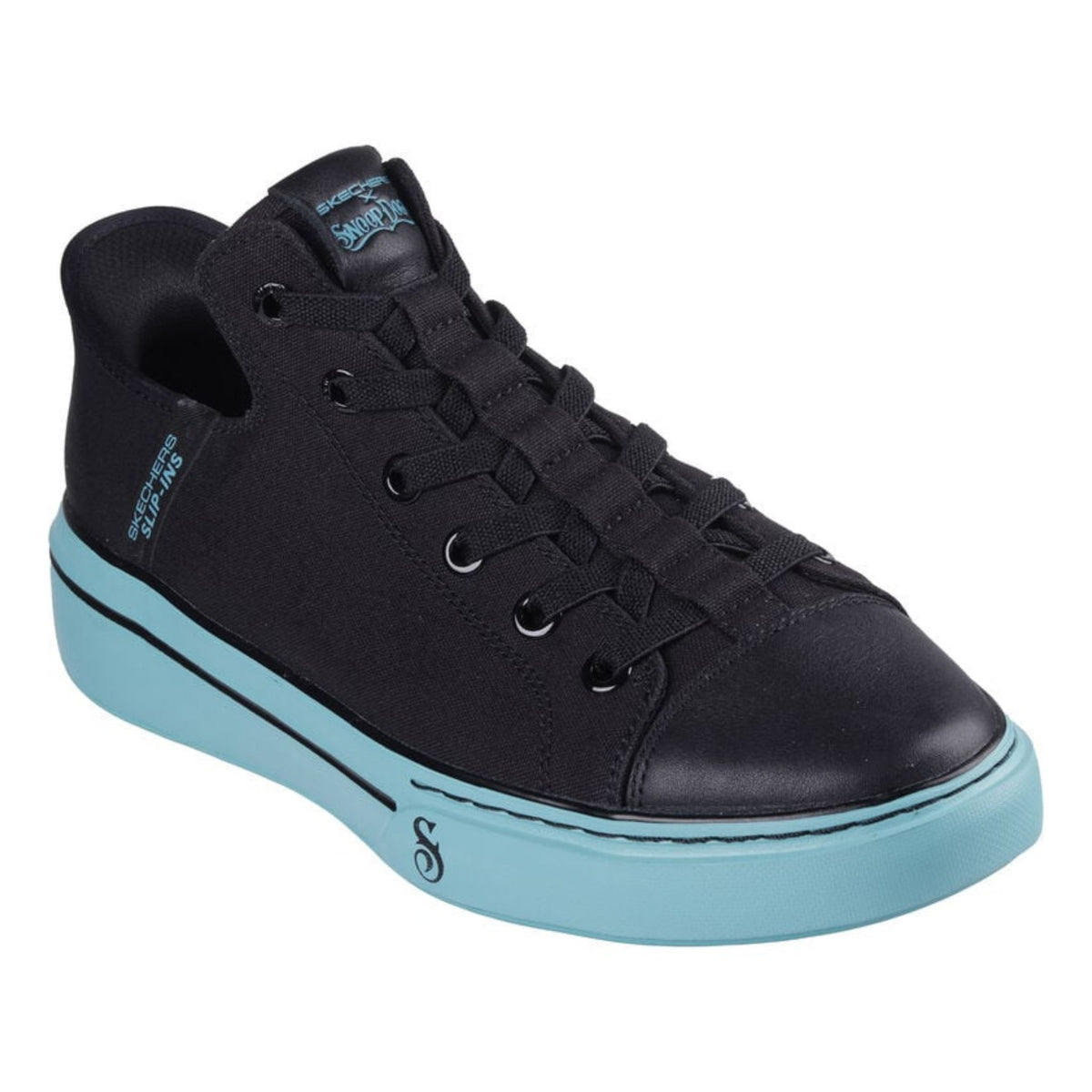 Skechers Men's 251032 Snoop One-OG Tela Black Aqua Slip-ins Casual