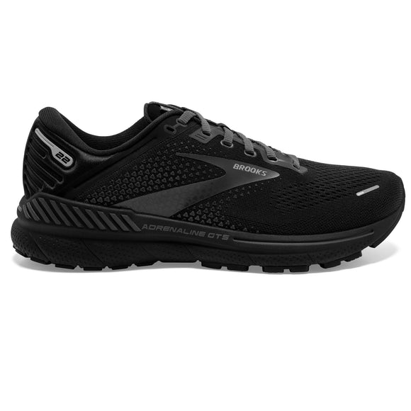 Brooks Men's 110366 020 Adrenaline GTS 22 Black/Black/Ebony Road Running Shoes
