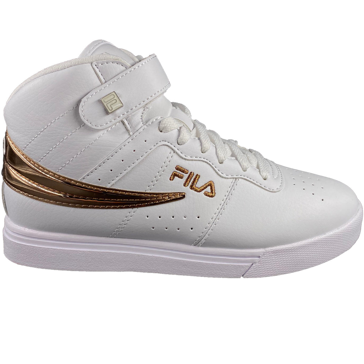 white and gold filas