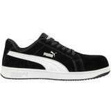 Puma Women's 640115 Icon Suede Low EH Black White Work Shoes ThatShoeStore
