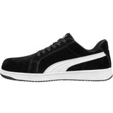 Puma Women's 640115 Icon Suede Low EH Black White Work Shoes ThatShoeStore