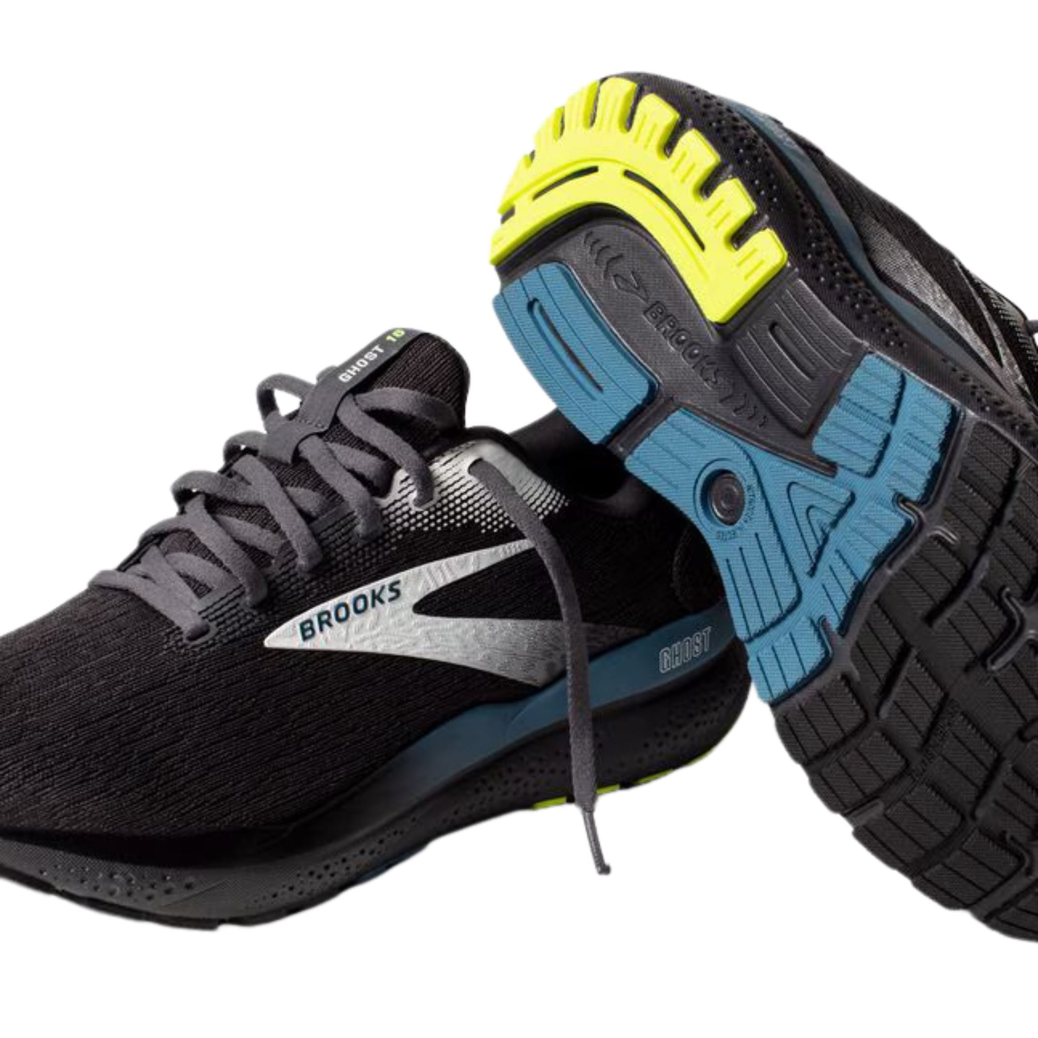 Brooks Men's 110418 046 Ghost 16 Black Ebony Blue Cushion Support