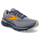 Brooks Men's 110391 027 Adrenaline GTS 23 Grey Crown Blue Orange Cushion Support Running Shoes ThatShoeStore