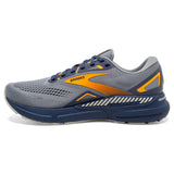 Brooks Men's 110391 027 Adrenaline GTS 23 Grey Crown Blue Orange Cushion Support Running Shoes ThatShoeStore