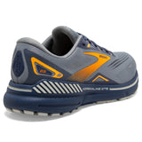 Brooks Men's 110391 027 Adrenaline GTS 23 Grey Crown Blue Orange Cushion Support Running Shoes ThatShoeStore