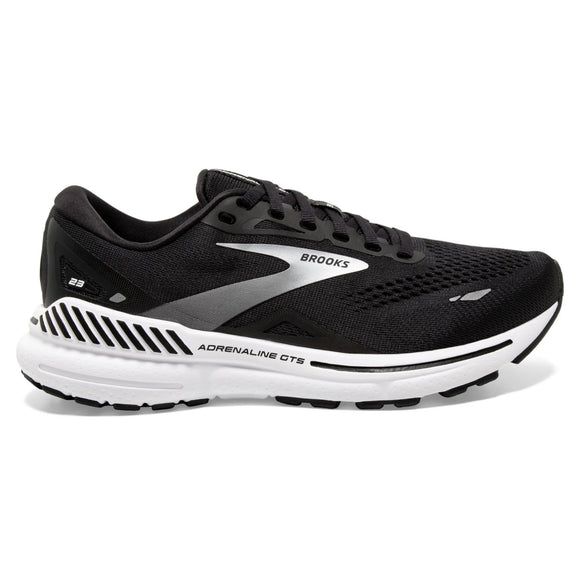 Brooks Men's 110391 004 Adrenaline GTS 23 Black White Silver Cushion Support Running Shoes