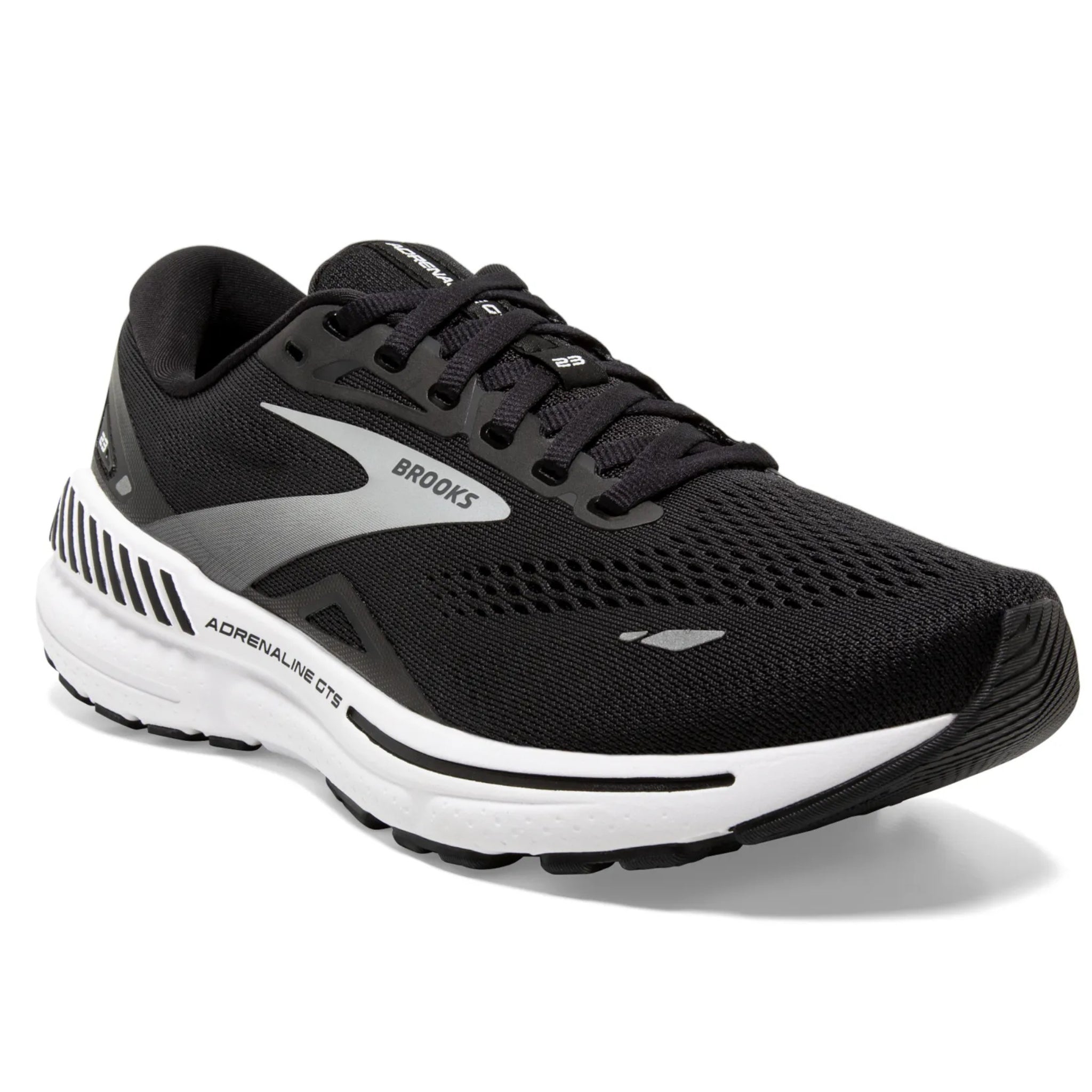 Brooks Men s 110391 004 Adrenaline GTS 23 Black White Silver Cushion Support Running Shoes WIDE