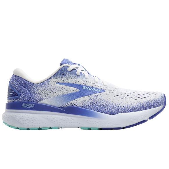 Brooks Women's 120407 152 Ghost 16 White Amparo Blue Limpet Shell Cushion Support Running Shoes