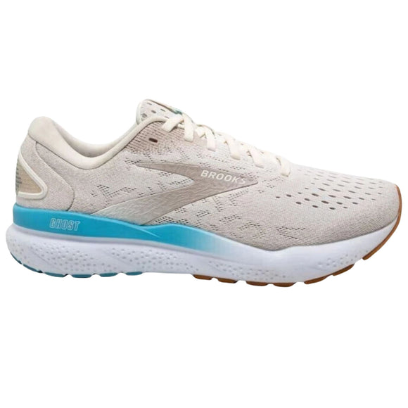 Brooks Women's 120407 181 Ghost 16 Coconut Chateau Grey Blue Cushion Support Running Shoes