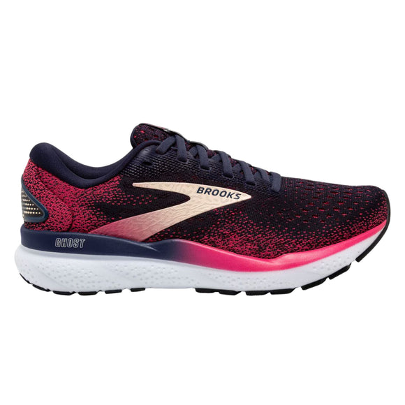 Brooks Women's 120407 422 Ghost 16 Peacoat Raspberry Apricot Cushion Support Running Shoes (EXTRA WIDE)