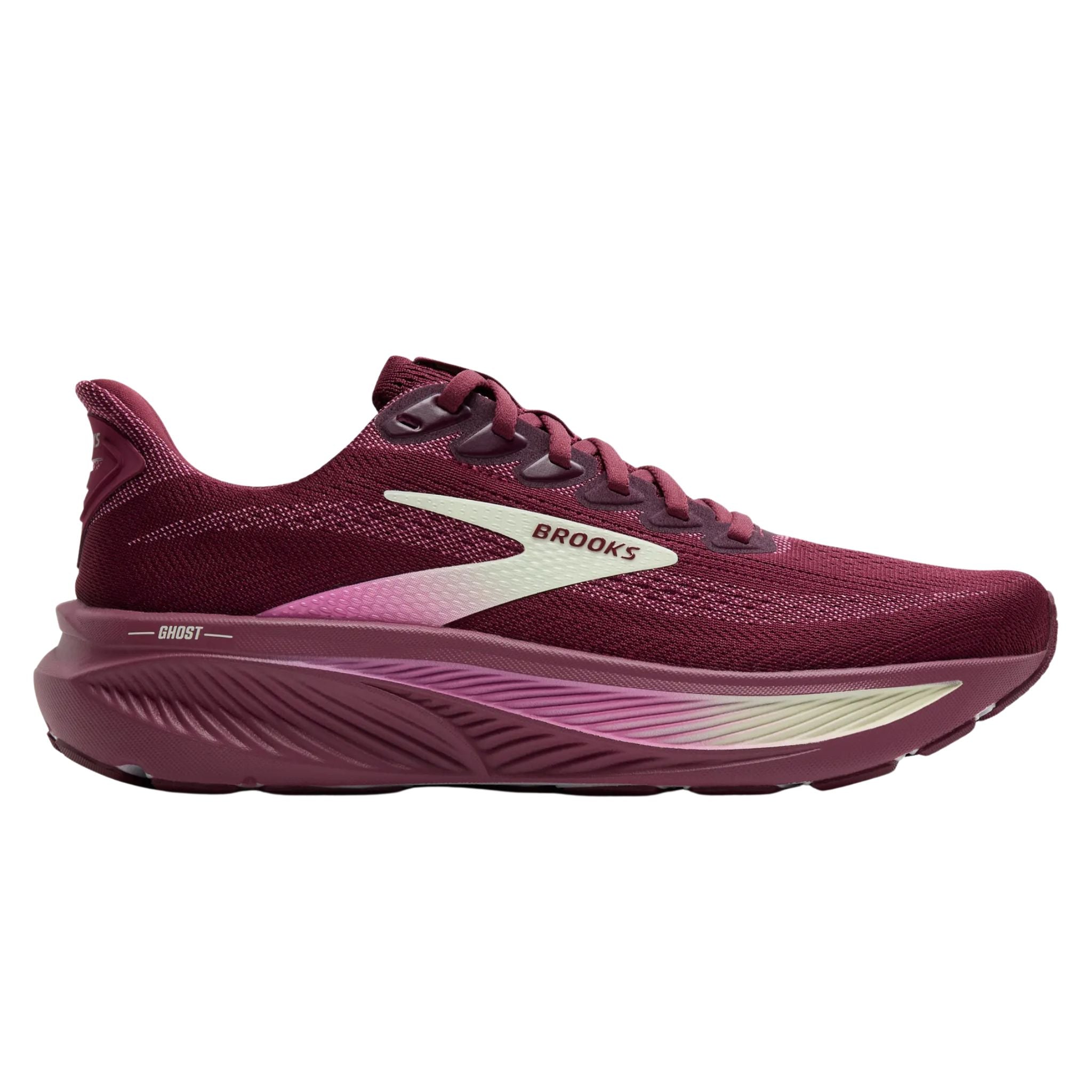 Brooks Women's 120431 581 Ghost 17 Burgundy Pink Green Neutral
