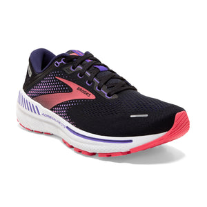 Brooks Women's 120353 080 Adrenaline GTS 22 Black Purple Coral Cushion Support Running Shoes