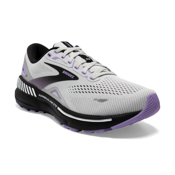 Brooks Women's 120381 039 Adrenaline GTS 23  Grey Blac Purple Cushion Support Running Shoes