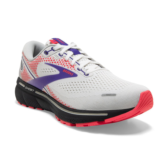 Brooks Women's 120356 192 Ghost 14 White Pink Coral Cushion Neutral Running Shoes