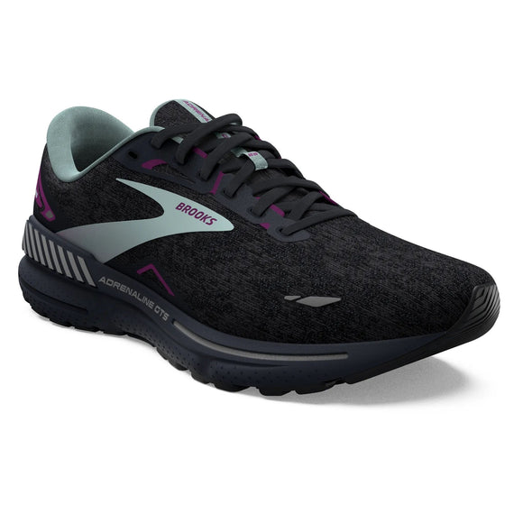 Brooks Women's 120381 072 Adrenaline GTS 23 Black Light Blue Purple Cushion Support Running Shoes