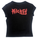 Ed Hardy Women's Disney Mickey Anchor Rhinestone Cap Sleeve T-Shirt ThatShoeStore