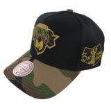 Mitchell and Ness New York Knicks X Wu-Tang Collaboration Camo Pro Pinch Snapback Hat ThatShoeStore