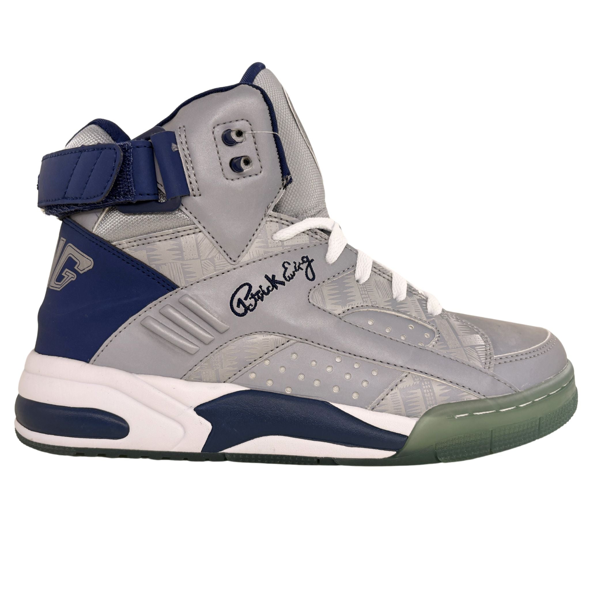 Patrick Ewing Athletics Men's 1BM00214-068 ECLIPSE BIG G Grey Navy  Basketball Shoes