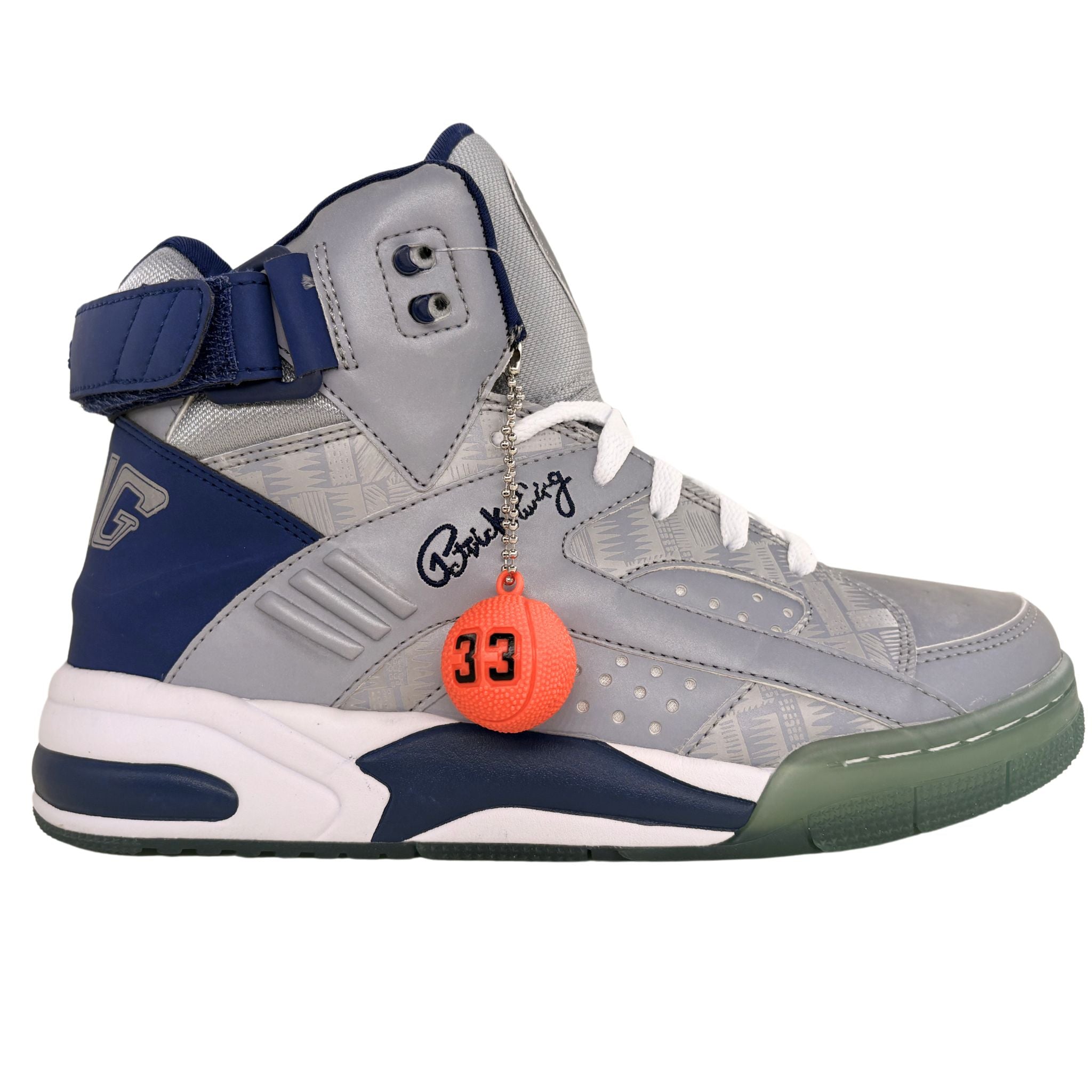 Patrick Ewing Athletics Men's 1BM00214-068 ECLIPSE BIG G Grey Navy  Basketball Shoes