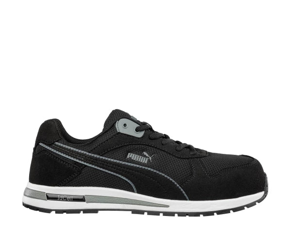 Puma Men's 643185 Front Side Black Gray Low Composite Safety Toe