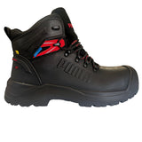 Puma Men's 632745 Iron Black Mid Waterproof Safety Toe Metal Free Work Boots ThatShoeStore