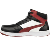 Puma Men's 630055 Frontcourt Black White Red Mid Safety Composite Toe Slip Resistant EH Work Shoes ThatShoeStore