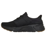 Skechers Men's 183432 Rovino Lite Dress in Knit Slip-ins Black Air-Cooled Memory Foam Contour Foam Casual Shoes ThatShoeStore