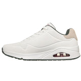 Skechers Men's 183004 UNO Suited On Air White Green Memory Foam Casual Shoes ThatShoeStore