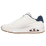 Skechers Men's 183004 UNO Suited On Air White Navy Memory Foam Casual Shoes (WIDE) ThatShoeStore