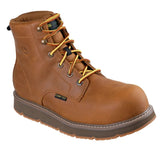 Skechers Men's 256112 John Deere Flex-Wedge Ranger Grizzly Creek Waterproof Safety Toe Metal Free Wheat Slip Resistant Work Boots ThatShoeStore