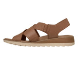 Skechers Women's 113893 BOBS Arch Fit Oasis Cozy Crosser Tan Vegan Arch Fit Sandals ThatShoeStore
