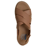 Skechers Women's 113893 BOBS Arch Fit Oasis Cozy Crosser Tan Vegan Arch Fit Sandals ThatShoeStore
