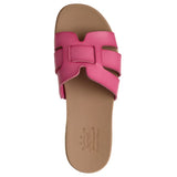 Skechers Women's 114707 BOBS Desert Kiss Low Peak Look Fuchsia Vegan Plush Foam Slide Sandals ThatShoeStore