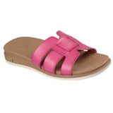 Skechers Women's 114707 BOBS Desert Kiss Low Peak Look Fuchsia Vegan Plush Foam Slide Sandals ThatShoeStore