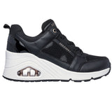 Skechers Women's 177526 UNO Wedge Everything Nice Black Air-Cooled Memory Foam Skech-Air Casual Shoes ThatShoeStore