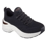 Skechers Women's 177570 Street Hazel Pretty Knitty Knit Lace-Up Black Casual Shoes ThatShoeStore