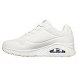 Skechers Women’s 190008 Jason Naylor UNO Open Your Heart White Multi Memory Foam Casual Shoes ThatShoeStore