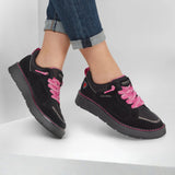 Skechers Women's 190203 Keepsakes Cozy Street Hiker Luv Black Pink Water-Repellent Memory Foam Casual Shoes ThatShoeStore