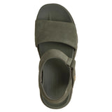 Skechers Women's 190420 Street Hiker Breeze Shore Heights Olive Suede Luxe Foam Sandals ThatShoeStore