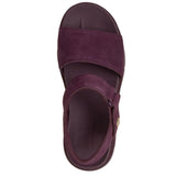 Skechers Women's 190420 Street Hiker Breeze Shore Heights Wine Suede Luxe Foam Sandals ThatShoeStore