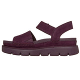 Skechers Women's 190420 Street Hiker Breeze Shore Heights Wine Suede Luxe Foam Sandals ThatShoeStore