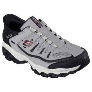 Skechers Men's 237563 After Burn M. Fit Ridgeburn Gray Black Slip-ins Work Shoes
