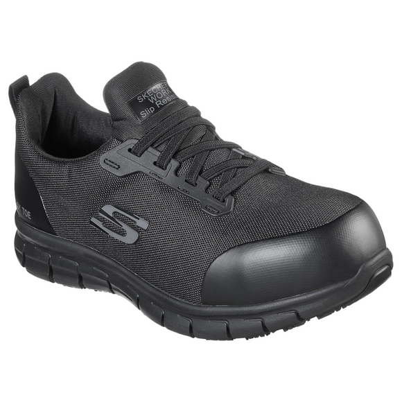 Skechers Women's 108003 Irmo Sure Track Alloy Toe Black Work Shoes
