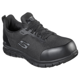 Skechers Women's 108003 Irmo Sure Track Alloy Toe Black Work Shoes ThatShoeStore