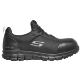 Skechers Women's 108003 Irmo Sure Track Alloy Toe Black Work Shoes ThatShoeStore