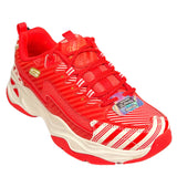 Skechers Women's 149259 D'Lites 4.0 Candy Canes Red-White Casual Shoes ThatShoeStore