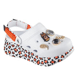 Skechers Women's 186014 Snoop Dogg Foamies Purrfect White Leopard Max Cushioning Clogs ThatShoeStore
