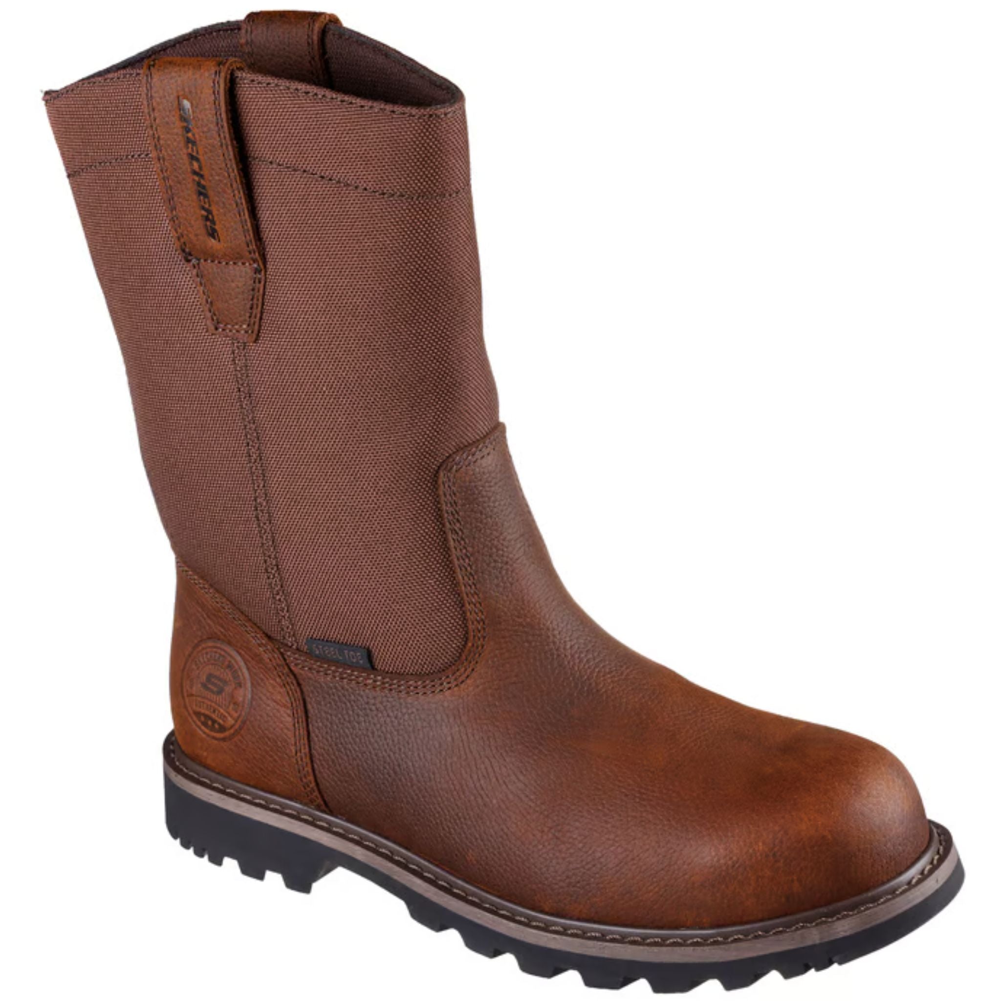 こちら1173 Skechers Men's 200377 Longrider Highland Hill Brown Steel Safety