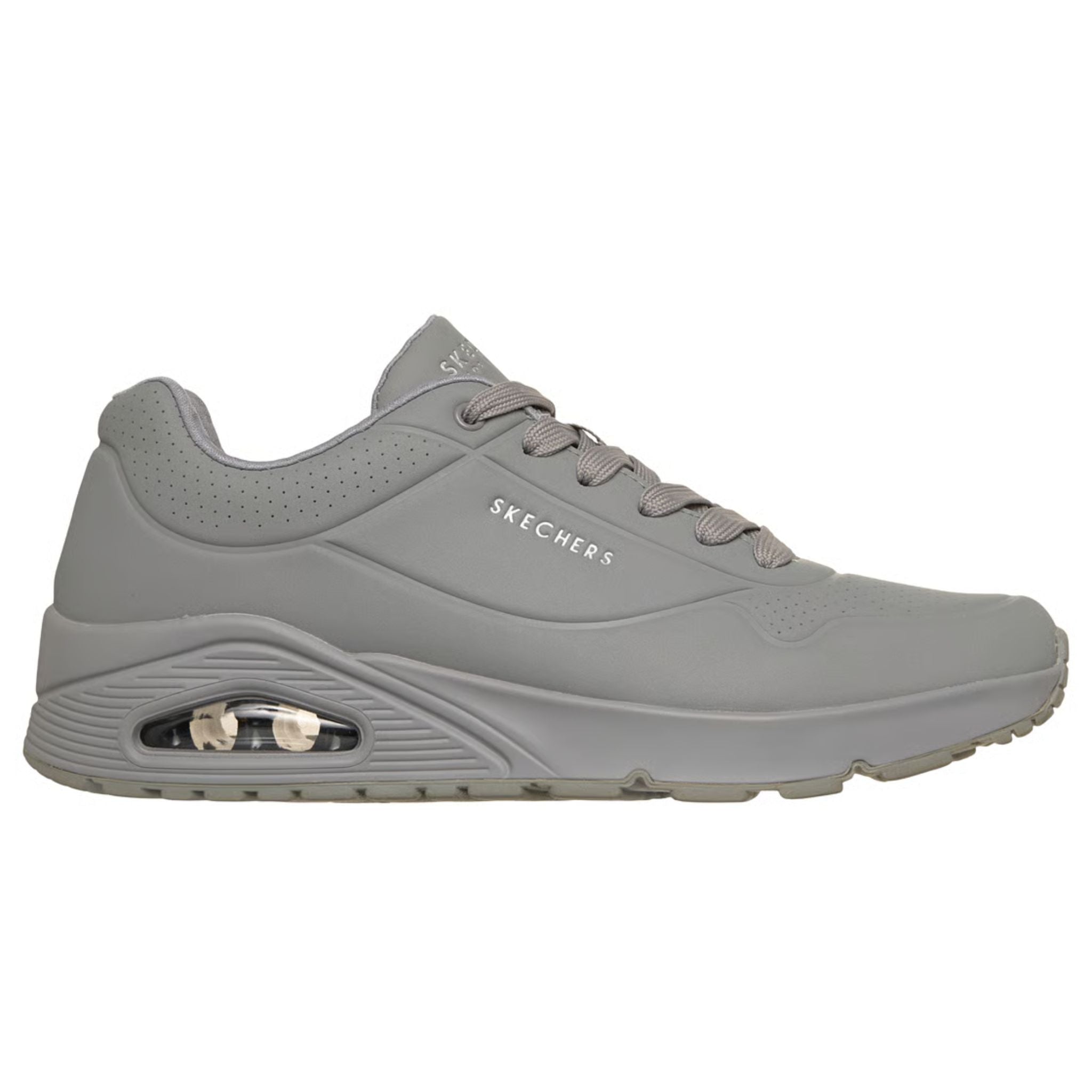 ハルバーティク8000 4U5 Skechers Men's 52458 UNO Stand On Air Light Gray Casual Shoes
